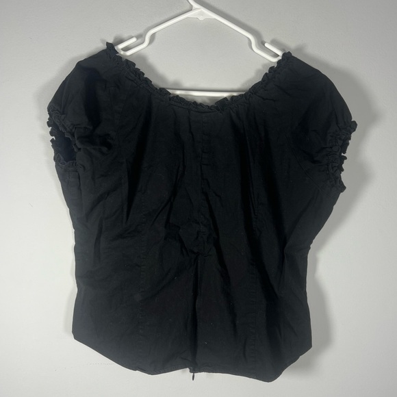 No Boundaries Y2K Babydoll Black Blouse with Lace Up front XL - Picture 6 of 7